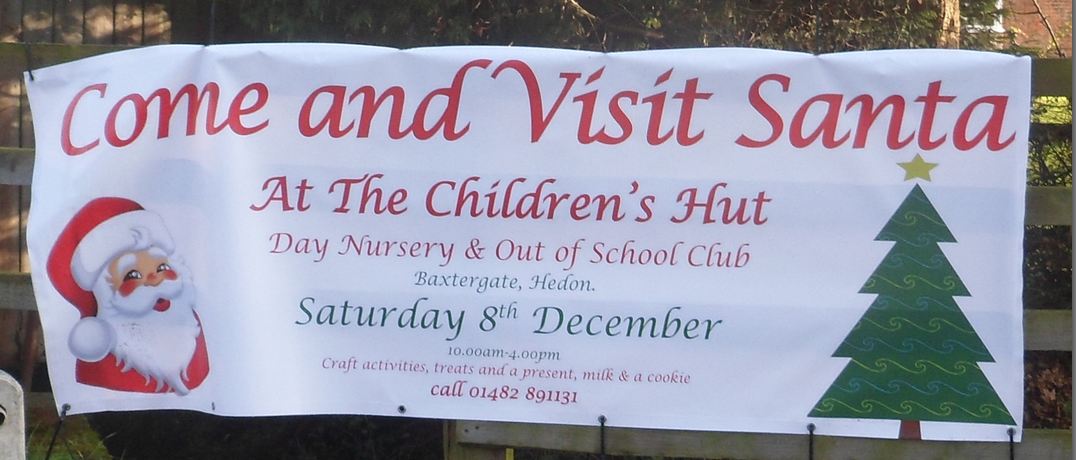 childrens hut and santa