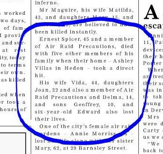 newspaper cutting spicer family