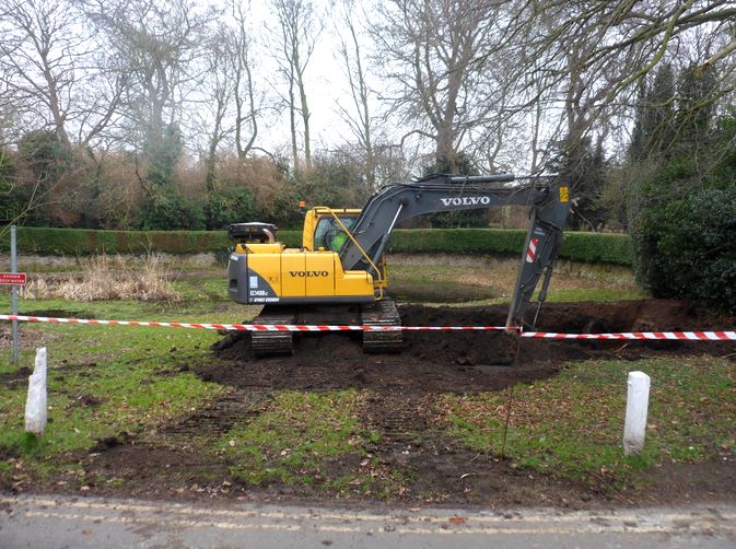 pond trench digging