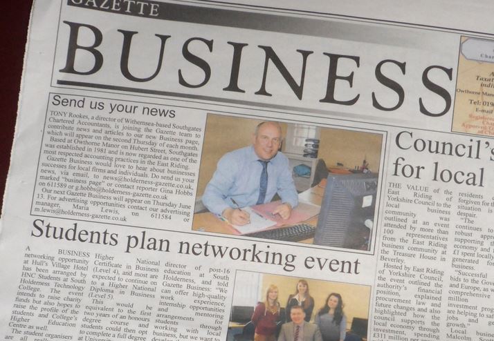 holderness gazette business page