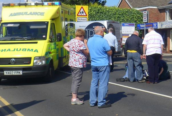 ambulance and casualty at scene