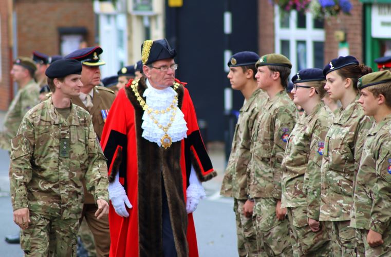 mayor neil black inspects cadets
