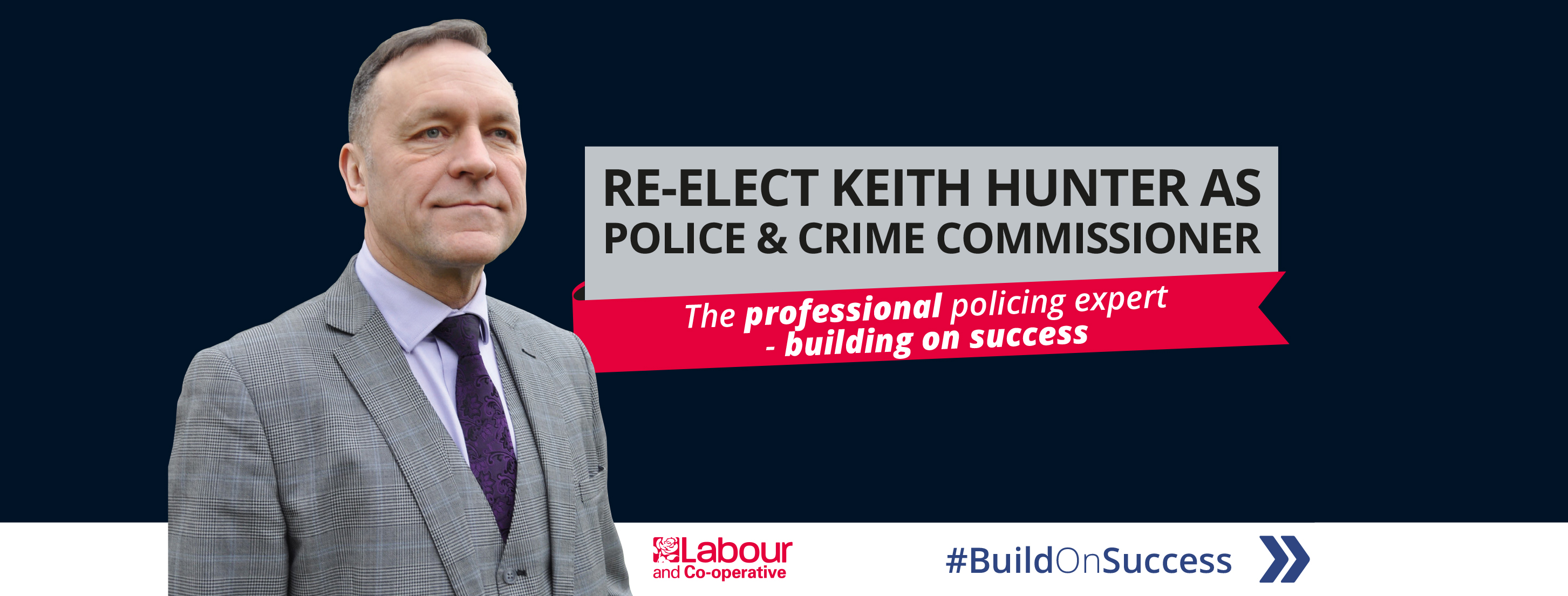 Keith Hunter red banner