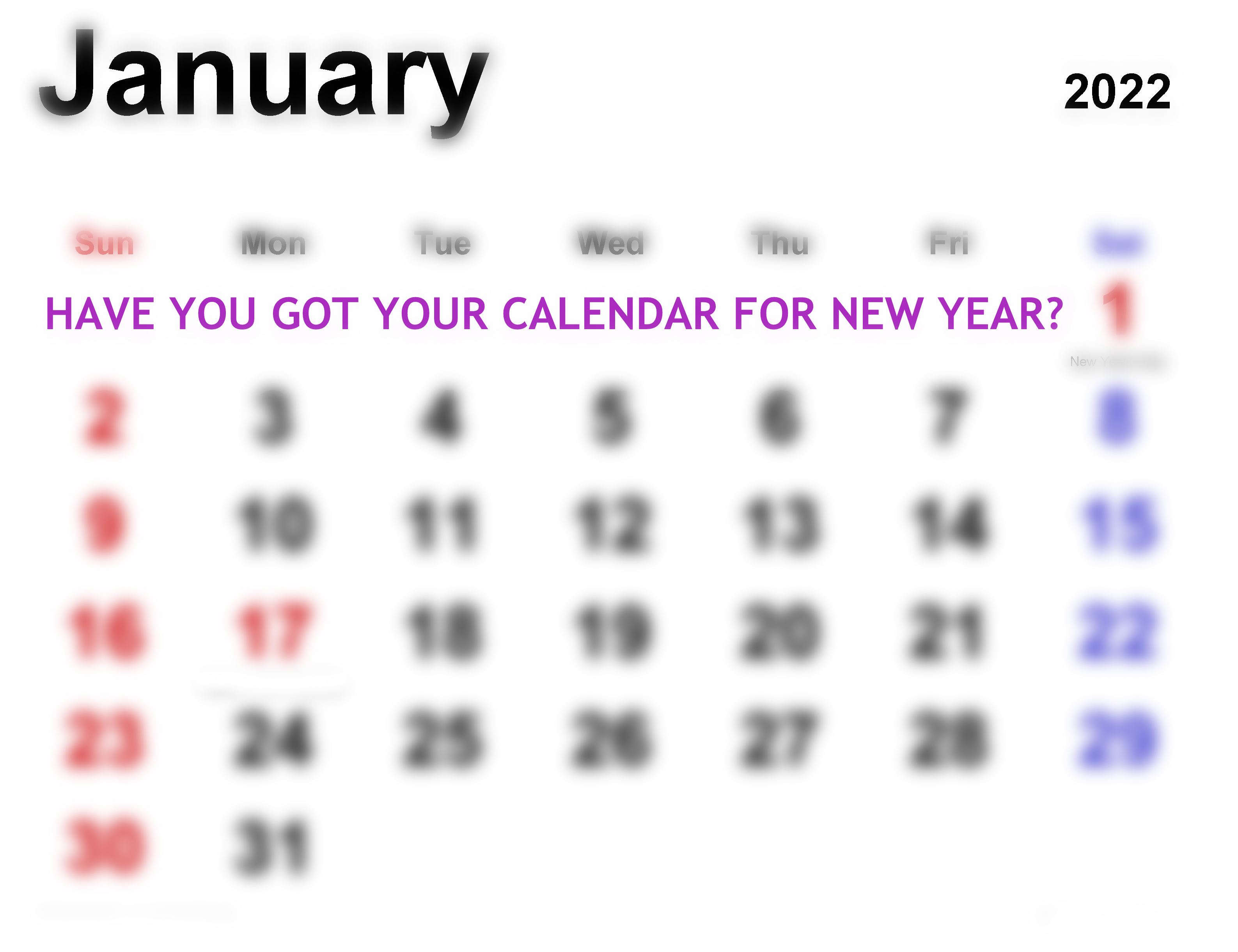 Got your New Year Calendar
