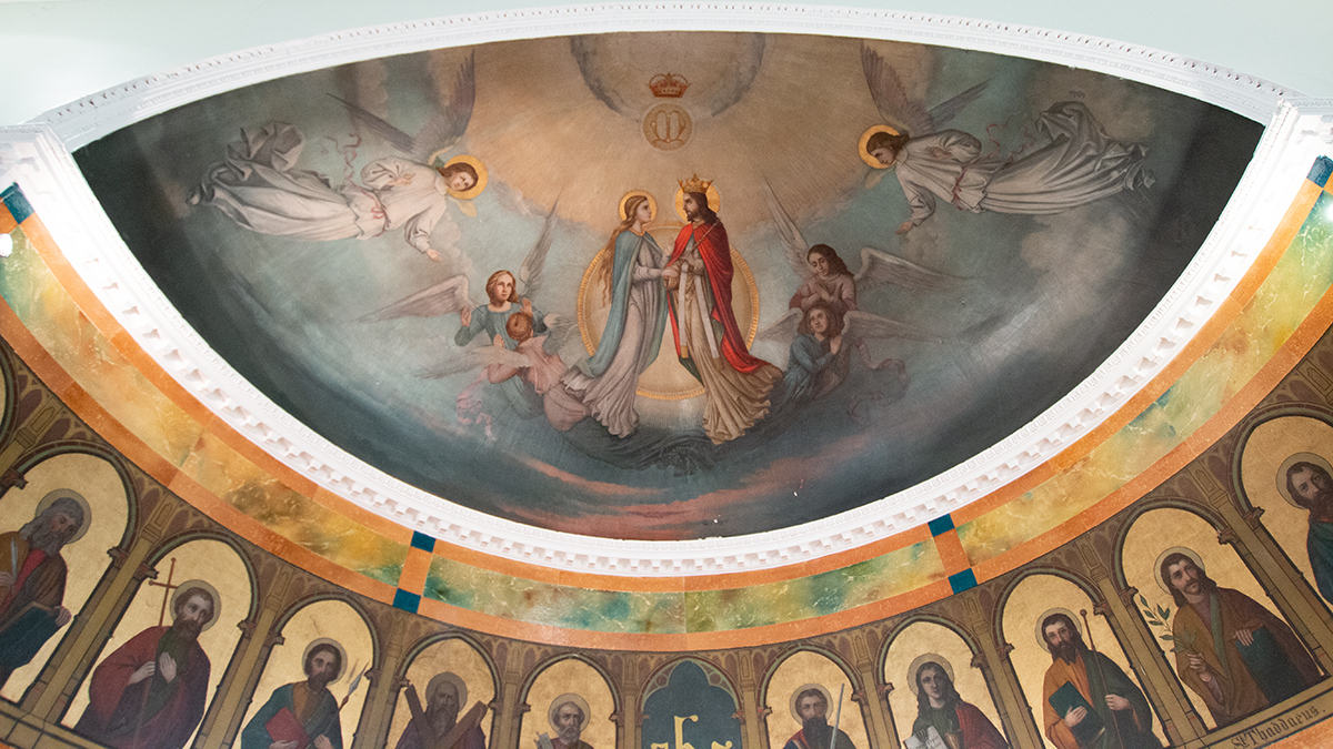 Ceiling painting fresco Hedon Catholic Church web