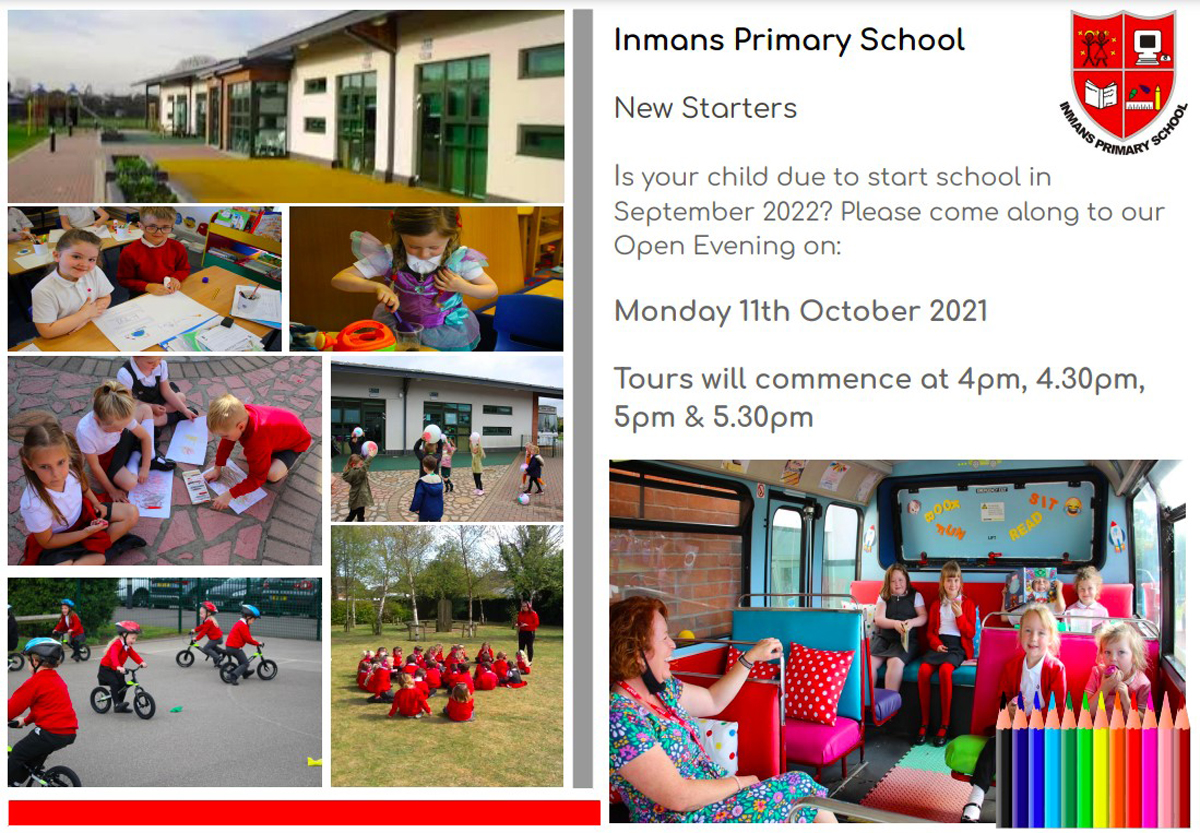 Inmans Primary School New Starters 2021