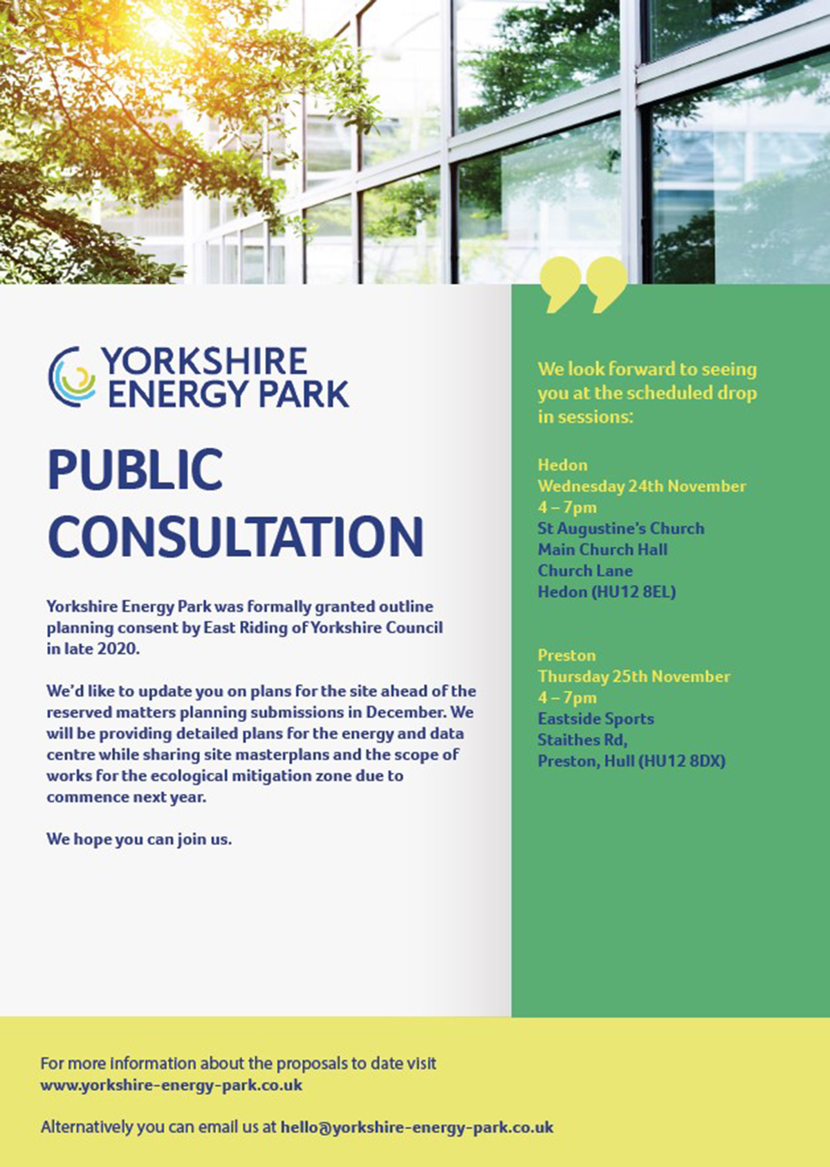 YEP November public information flyer