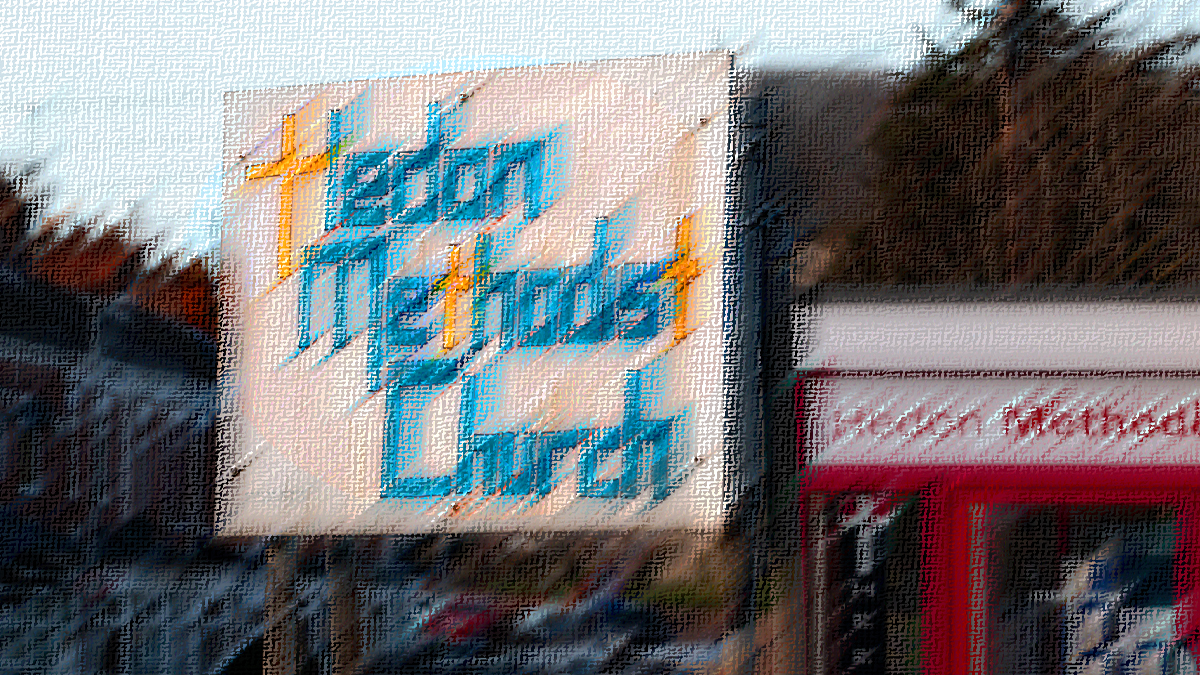 Hedon Methodist sign lobby art effect