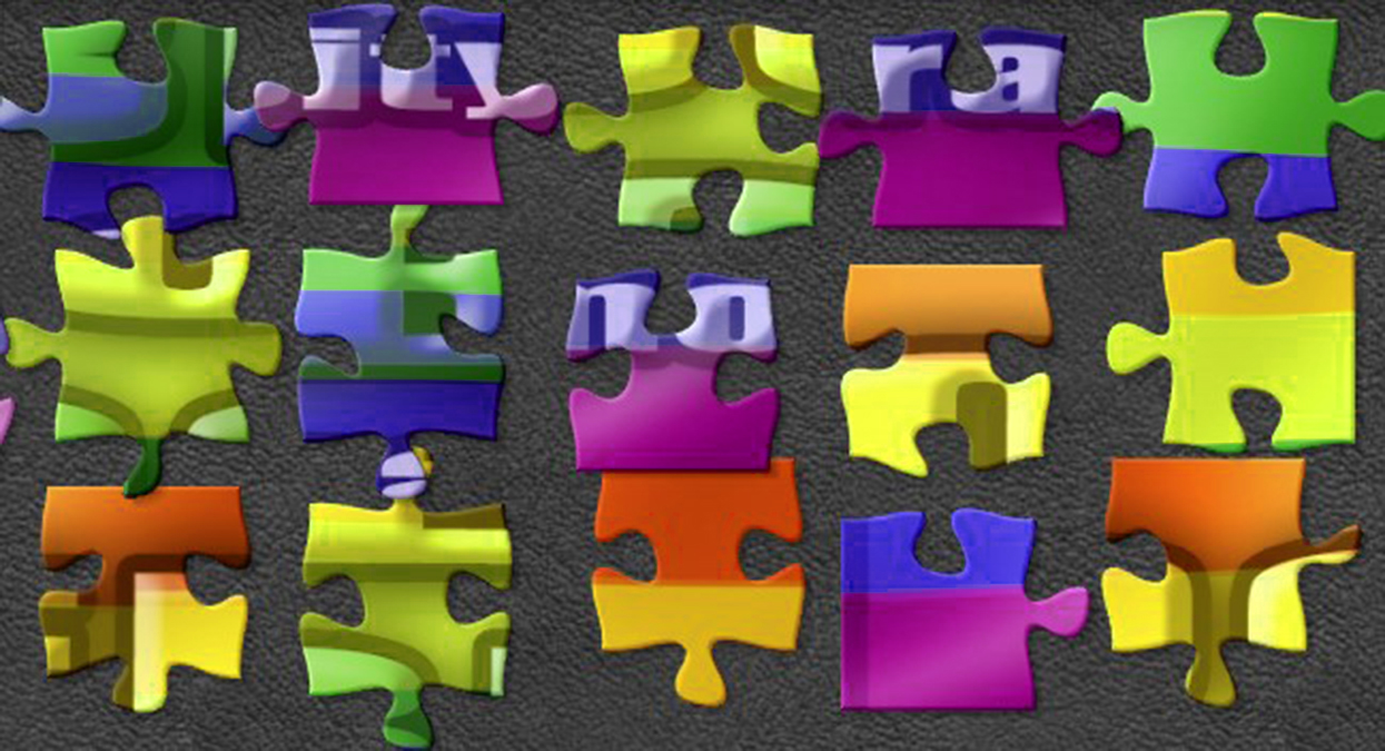 Rainbow jigsaw pieces