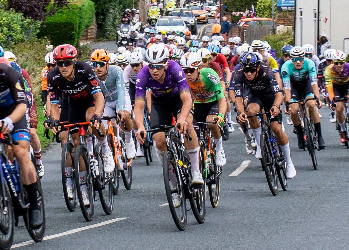 Cyclists racing Tour of Britain 2026